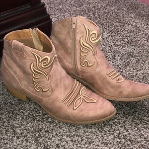 Qupid booties! Super comfy. Country style